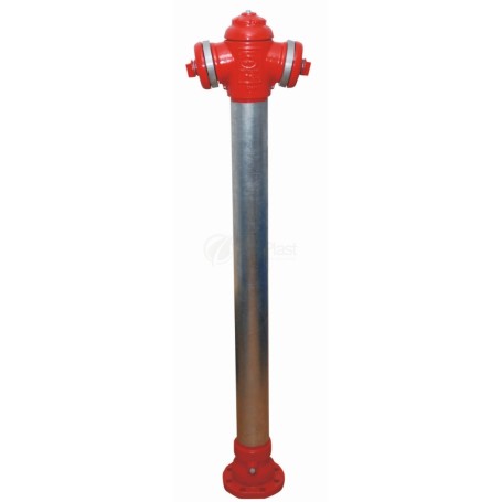 Nadzemní hydrant Zinkovaná ocel DN80 H2150/RD1500 - Jednoduché zavírání PN10, Tělo: Šedá litina GJS 250