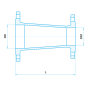 Kétperemes csökkentő FFR DN100x80mm - Gömbgrafit vasöntvény vagy szürkevas másolata másolata másolata másolata másol