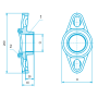 Universal Clamp with DN 80/32mm - 1 1/4" for Cast Iron and Steel Pipes