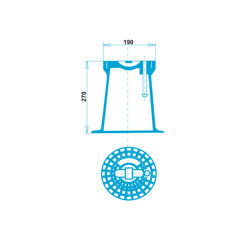 Water valve box W PE H270mm