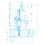 Csavaros szelep belső/külső menettel DN 40mm B/K 6/4"/2" - gömbgrafitos öntöttvas