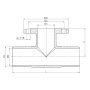 Unflanged Tee DN100/80 Angle 90 - Ductile or Gray Iron