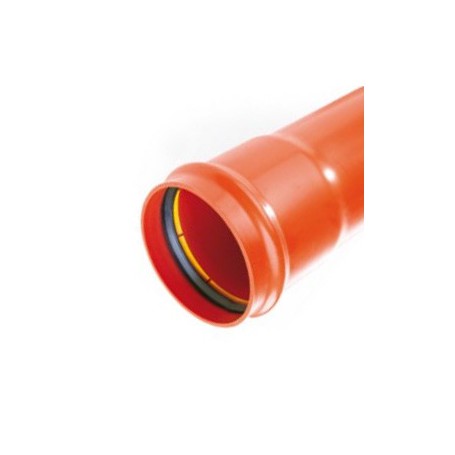PVC Csatornázási cső SN 12 Fi 160x6, 2x3000mm tömör, megnyúlaszott csészelevelével