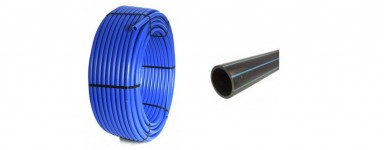 Pressure pipes PE HD 100 PN 6 SDR 26 for water mains.