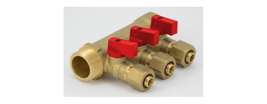 Manifold with hot water valves PEX-10 YEARS WARRANTY